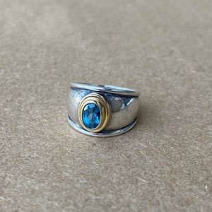 James Avery Retired Christina Ring - blue topaz